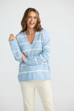 Hallie Knit Blue W Off White