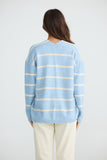 Hallie Knit Blue W Off White