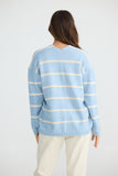 Hallie Knit Blue W Off White