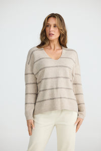 Hallie Knit Taupe W Cocoa