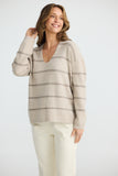 Hallie Knit Taupe W Cocoa