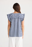 Paz Top Navy Gingham