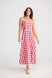 Avery Strapeless Dress Red Gingham