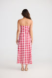 Avery Strapeless Dress Red Gingham