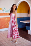 Avery Strapeless Dress Red Gingham