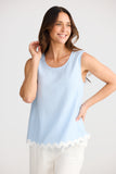 Izzy Ric Rac Top Sky Blue