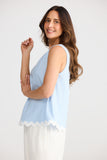Izzy Ric Rac Top Sky Blue