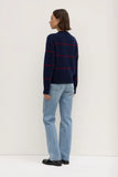 Beau Stripe Merino Knit Navy/Dark Cherry