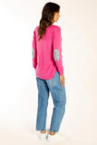 Pink Cotton Cashmere Swing Knit w Liberty Patches