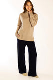 Latte Polo Neck Jumper