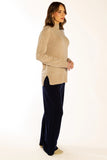 Latte Polo Neck Jumper