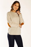 Oatmeal Swing Knit w Tan Patches