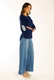 Ink Blue Swing Knit w Liberty Patches