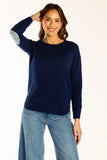Ink Blue Swing Knit w Liberty Patches