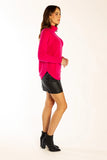 Hot Pink Funnel Neck Jumper