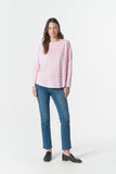 The Hero Stripe Raglan Tee White/Pink A Boo