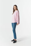 The Hero Stripe Raglan Tee White/Pink A Boo
