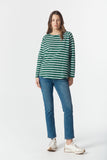 The Hero Stripe Raglan Tee White/Rain Forest