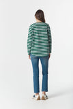 The Hero Stripe Raglan Tee White/Rain Forest