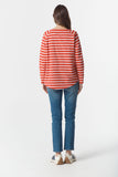 The Hero Stripe Raglan Tee White/Salsa
