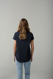 Shaped Hem Tee Parisian Navy