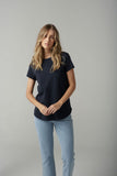 Shaped Hem Tee Parisian Navy