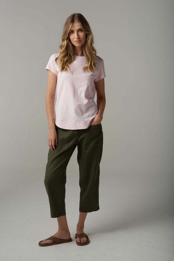 Shaped Hem Tee Pink Touch