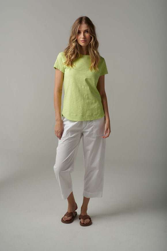 Shaped Hem Tee Shadow Lime