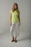 Shaped Hem Tee Shadow Lime