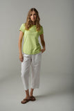 Shaped Hem Tee Shadow Lime