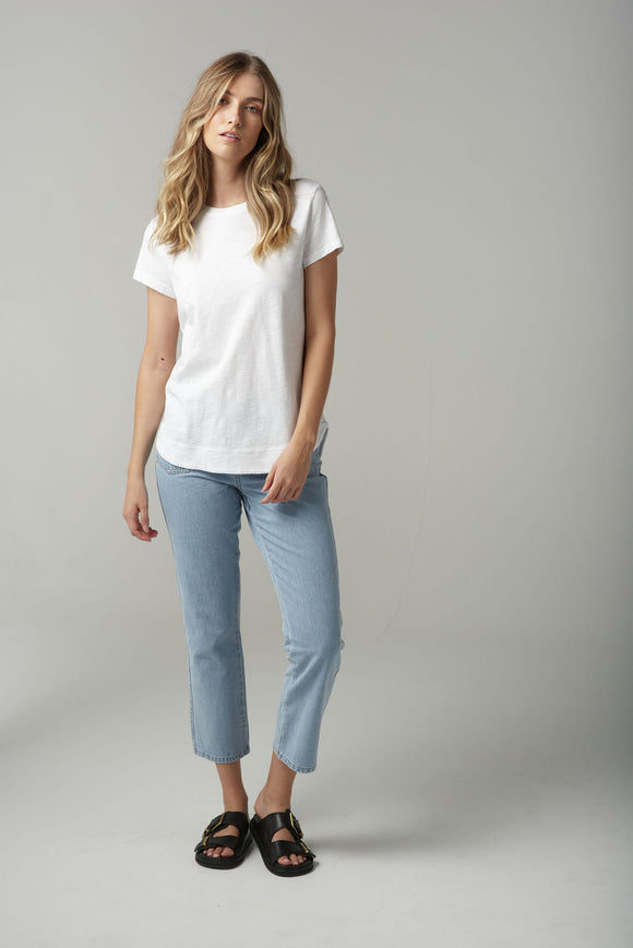 Shaped Hem Tee White