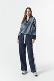The Breezy Stripe Polo White/Parisian