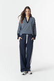 The Breezy Stripe Polo White/Parisian
