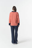 The Breezy Stripe Polo White/Salsa/Navy