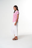 The Day Dream Polo White/ Carmine Rose Stripe
