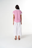 The Day Dream Polo White/ Carmine Rose Stripe