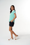 The Day Dream Polo White/ Mint Stripe