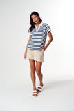 The Day Dream Polo White/ Parisian Stripe