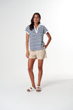 The Day Dream Polo White/ Parisian Stripe