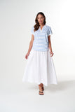 The Day Dream Polo White/ Skyway Blue Stripe