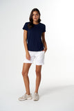 The Shaped Hem Tee - Parisian Navy