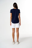 The Shaped Hem Tee - Parisian Navy