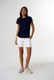 The Shaped Hem Tee - Parisian Navy