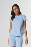The Shaped Hem Tee - Skyride Blue