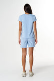 The Shaped Hem Tee - Skyride Blue
