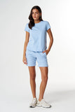 The Shaped Hem Tee - Skyride Blue
