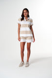 Little Player's Rugby Top White/ Safari Stripe