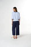 The Refresh 3/4 Sleeve Tee White/ Skyway Blue Stripe
