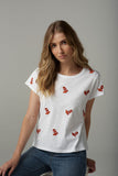 Embroidered Boots Tee White