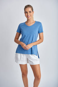 Hi Low Tee Deep Blue